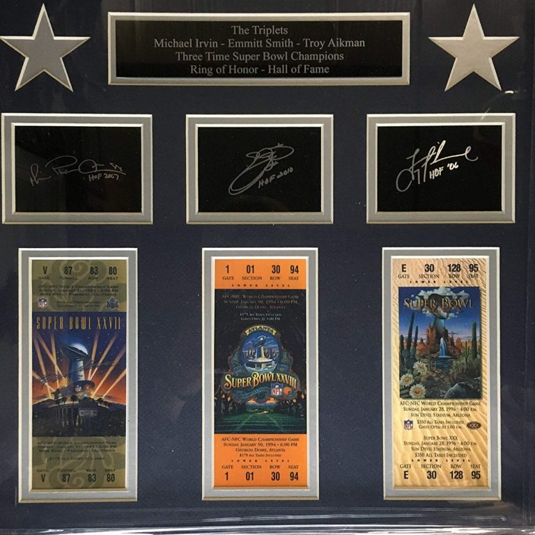 "The Triplets" 3 Super Bowl Replica Ticket Stubs · The Cowboy House